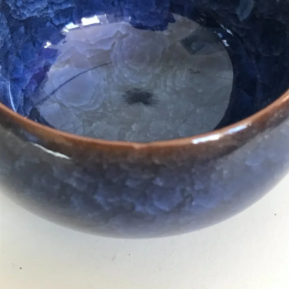 Asian Blue Ice Crackle Glazed Terracotta Teapot and Tea Cup Set - 7 Pieces - Picture 9 of 11